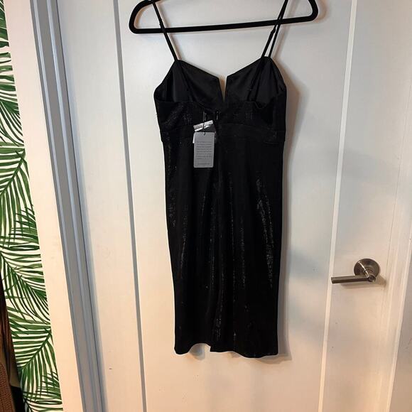NWT Bardot Black Freida Fringe Sleeveless Mini Dress Size Small - Picture 2 of 9
